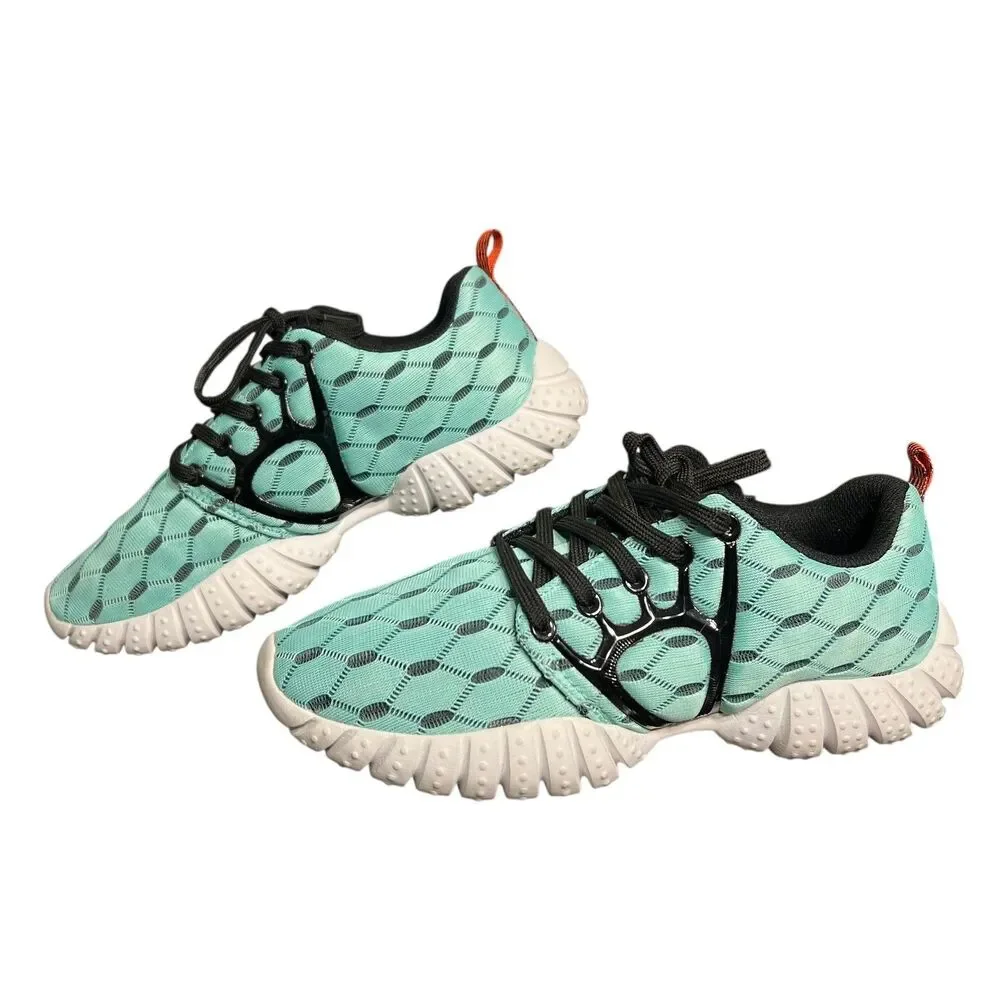 Aleader Lite Sports Sneakers Women's Sz 8.5 Blue Geometric Athletic Shoes Runner
